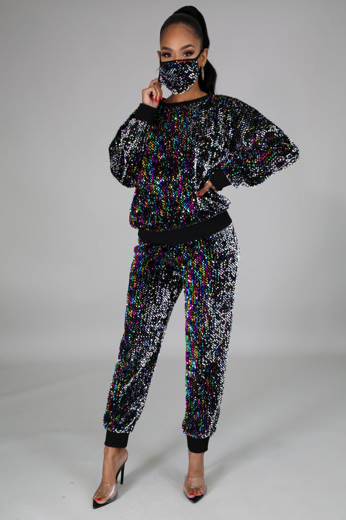 Sparkling All Over 3 Pc Pant Set Final Clearance 65% off No code needed