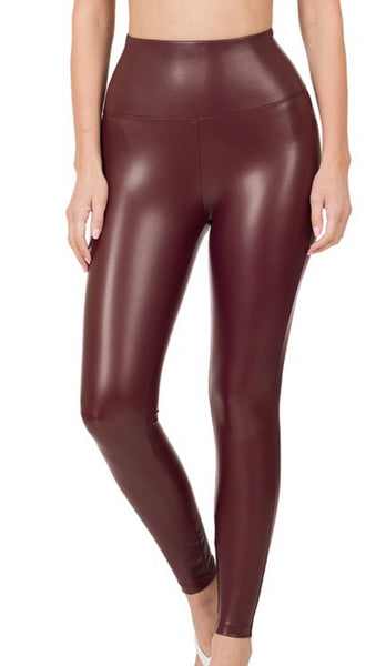 High Rise Faux Leather Leggings