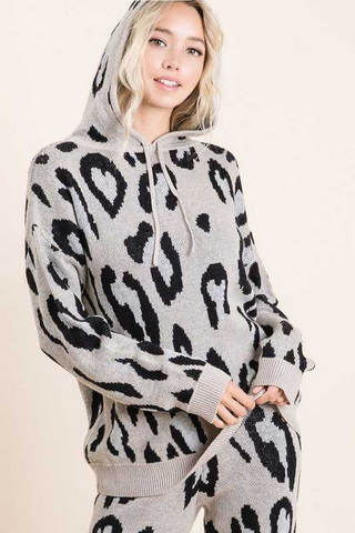 2 Piece Leopard Sweater Set