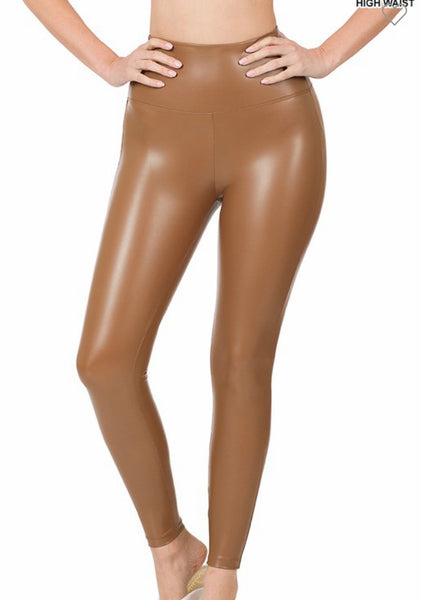 High Rise Faux Leather Leggings