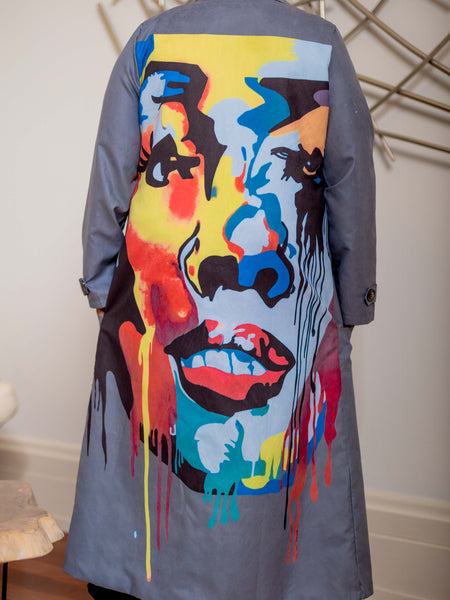 Graphic Trench Coat