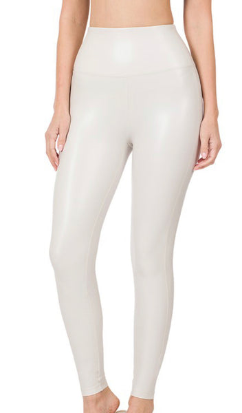 High Rise Faux Leather Leggings